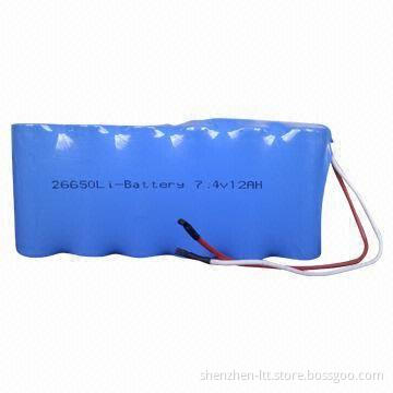 26650 Li-ion Battery with 12,000mAh/7.4V Power Supply